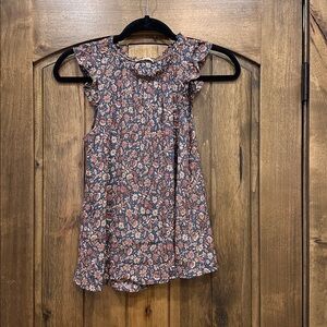 Floral Ruffle Sleeve Blouse - Multicolor